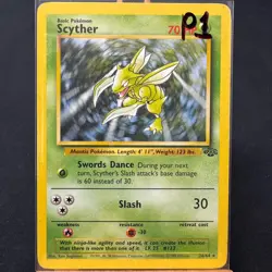 Scyther - 26/64 - Jungle Set - Unlimited - Rare - Pokemon - WOTC - Played - Image 3