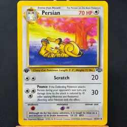 Persian - 42/64 - Jungle Set - 1st Edition - Uncommon - Pokemon - WOTC - Played - Image 1