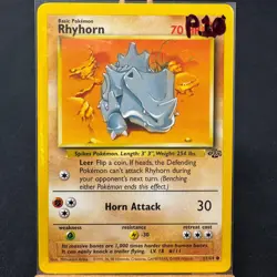 Rhyhorn - 61/64 - Jungle Set - Unlimited - Common - Pokemon - WOTC - Played - Image 3