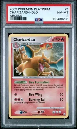 2009 POKEMON PLATINUM ARCEUS #1 CHARIZARD-HOLO ARCEUS PSA 8 NM-MT - Image 1