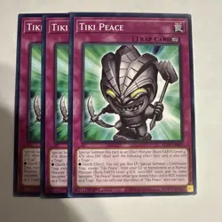 Tiki Peace 3x (playset) ALIN-EN089 Common NM 1st Edition Yugioh (in Hand) - Image 1