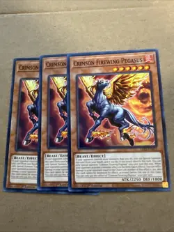Crimson Firewing Pegasus 3x (playset) ALIN-EN032 - 1st ED NM Yugioh - Image 1