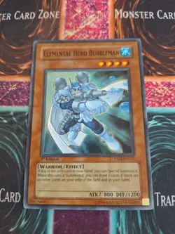 Yu-Gi-Oh! Elemental HERO Bubbleman YSDJ-EN017 Super Rare 1st Edition Near Mint - Image 1