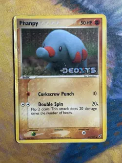 Phanpy 69/107 EX Deoxys Reverse Holo Foil Stamped Pokemon Card Yuka Morii Art HP - Image 2