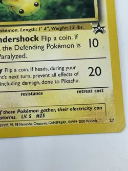 Pikachu (27) 2000, Rare Black Star Promo Pokemon Card - MP X1 - Image 3