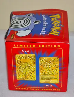 23K Gold Plated POLIWHIRL Trading Card 1995 Burger King Pokemon NIP Sealed - Image 4