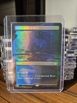 Magic The Gathering FOIL Underground River (Borderless) - The Brothers' War MTG - Image 1