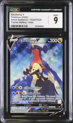 CGC 9 MINT Garchomp V TG23/TG30 Astral Radiance Trainer Gallery Holo Pokemon - Image 1