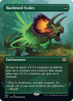 MTG - Hardened Scales - Borderless - Double Masters 2022 - NM, English Magic FLA - Image 1