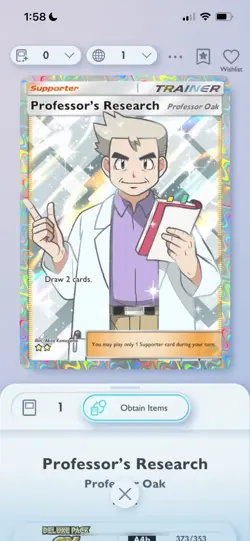(EN) Professor's Research - Full Art - Professor Oak - Pokemon TCG Pocket PTCGP - Image 1