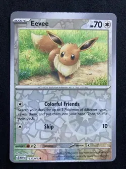 Pokemon Eevee Reverse Holo 133/165 Scarlet & Violet 151 MISCUT - Image 1