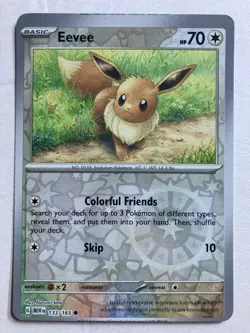 Pokemon Eevee Reverse Holo 133/165 Scarlet & Violet 151 MISCUT - Image 2