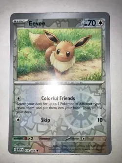 Pokemon Eevee Reverse Holo 133/165 Scarlet & Violet 151 MISCUT - Image 3