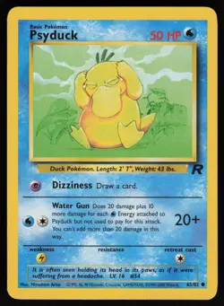 Pokemon Team Rocket #65/82 Psyduck Near Mint or Better - Image 1
