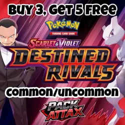 Pokemon S&V Destined Rivals Team Rocket Base Cards Buy 3, Get 5 Free Un/Common - Image 1