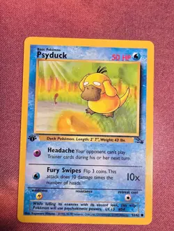 Pokemon Psyduck 1st Edition Fossil 53/62 Near Mint Vintage WOTC 1999 - Image 3