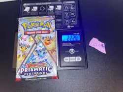 GOD PACKU 22.28g VERY HEAVY Prismatic Evolutions Pokemon Sealed Booster Pack New - Image 1