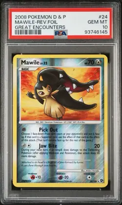 PSA 10 Gem Mint Pokemon Mawile Reverse Holo 24/106 Great Encounters - Image 1