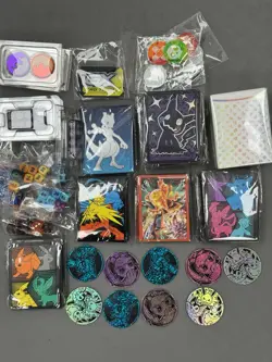 Pokemon TCG 151 Deck Sleeves Eevee Coins Sleeves Dice Markers Bulk Lot Sealed NM - Image 1