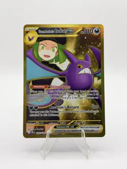 Team Rockets Crobat EX SV Destined Rivals Hyper Rare Gold 242/182 NM Pokemon TCG - Image 1