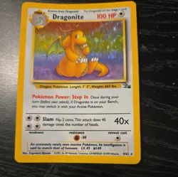 Pokemon Dragonite 4/62 Fossil Holo Rare Unlimited - Image 1