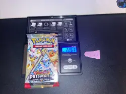 GOD PACKU 22.61g VERY HEAVY Prismatic Evolutions Pokemon Sealed Booster Pack New - Image 1