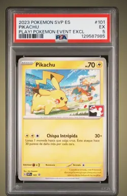2023 POKEMON SVP EN-SV BLACK STAR PROMO #101 PIKACHU PSA 5 spanish - Image 1
