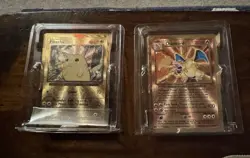 Pokemon Celebrations Gold Charizard & Pikachu (metal never taken out of plastic) - Image 2