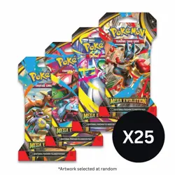 Pokemon TCG Mega Evolutions Sleeved Booster Packs - Lot of 25 (SEALED) - Image 1