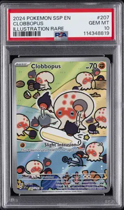 2024 POKEMON SSP EN-SURGING SPARKS ILLUSTRATION RARE #207 CLOBBOPUS PSA 10 - Image 1