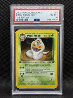 2000 Pokemon Team Rocket #2 Dark Arbok Holo 1st Edition PSA 8 - Image 1