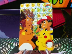 Pokemon Pocket Monsters Vending Prism Holo Vintage Sticker #363 PIKACHU rare - Image 1