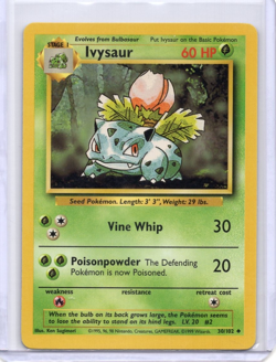 Ivysaur 30/102 Base Set Pokemon TCG Vintage WOTC LP - Image 1