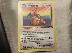 Pokemon TCG Dragonite Fossil Holo Unlimited Rare Card 4/62 LP Vintage - Image 1