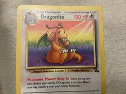 Pokemon TCG Dragonite Fossil Holo Unlimited Rare Card 4/62 LP Vintage - Image 2