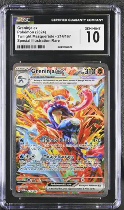 POKEMON CGC 10 Greninja ex 214/167 2024 Twilight Masquerade SIR *4070 - Image 1