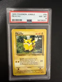 1999 POKEMON JUNGLE #60 PIKACHU PSA 8 - Image 1