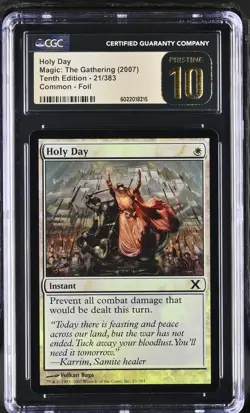 HOLY DAY 10th Edition Foil Volkan Baga CGC 10 Pristine MTG [Nostalgium] - Image 1