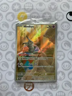 SEALED Pokemon Mimikyu SVP 075 Paldean Fates Full Art Holo Black Star Promo NM - Image 1