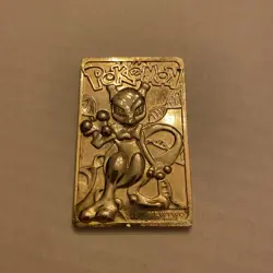 1999 Burger King Limited Edition Pokemon Trading Card 23K Gold Plated Mewtwo - Image 2