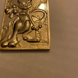 1999 Burger King Limited Edition Pokemon Trading Card 23K Gold Plated Mewtwo - Image 3