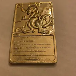 1999 Burger King Limited Edition Pokemon Trading Card 23K Gold Plated Mewtwo - Image 4