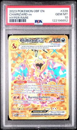 2023 POKEMON OBF EN-OBSIDIAN FLAMES HYPER RARE #228 CHARIZARD EX PSA 10 - Image 1