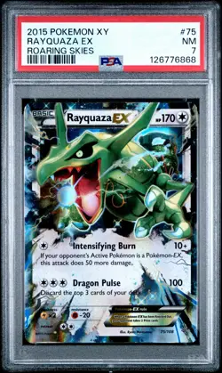 2015 POKEMON XY ROARING SKIES #75 RAYQUAZA EX PSA 7 - Image 1