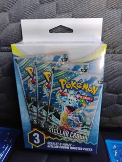 Scarlet & Violet POKEMON Stellar Crown (x3) Booster Packs New Box Sealed - Image 1