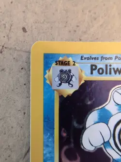 Poliwrath 15/130 Holo Unlimited Rare Pokemon TCG Base Set 2, NM Partial SWIRL - Image 2