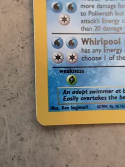 Poliwrath 15/130 Holo Unlimited Rare Pokemon TCG Base Set 2, NM Partial SWIRL - Image 5