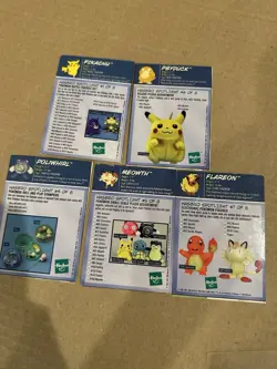 Pokemon Hasbro Spotlight Cards Pikachu, Flareon, Poliwhirl, Meowth, Psyduck - Image 2