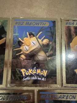 Pokemon Hasbro Spotlight Cards Pikachu, Flareon, Poliwhirl, Meowth, Psyduck - Image 4