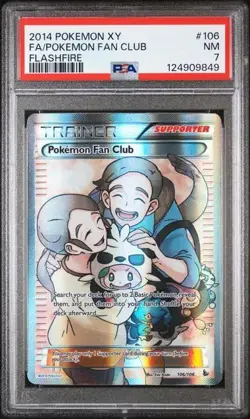 2014 POKEMON XY FLASHFIRE #106 FULL ART/POKEMON FAN CLUB PSA 7 - Image 1